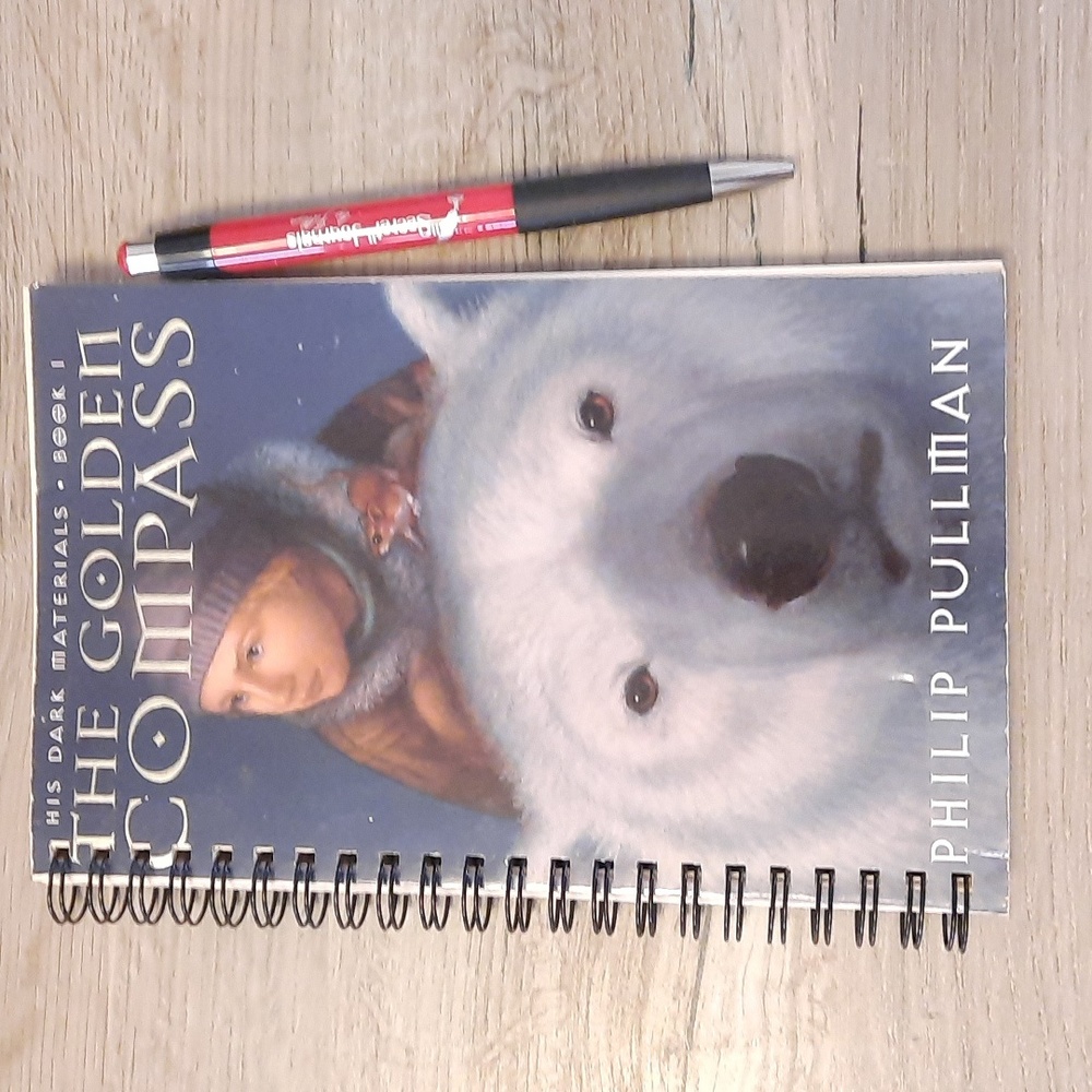 Secret Journal " The Golden Compass" 📚 Handmade Journal from an old book